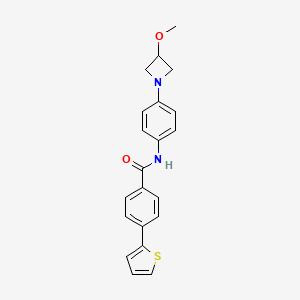 molecular formula C21H20N2O2S B2391679 N-(4-(3-methoxyazetidin-1-yl)phenyl)-4-(thiophen-2-yl)benzamide CAS No. 2034358-87-5