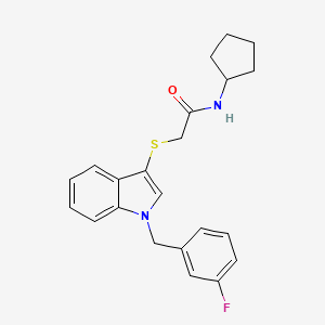 N-cyclopentyl-2-((1-(3-fluorobenzyl)-1H-indol-3-yl)thio)acetamide