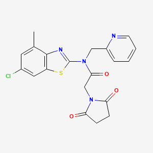 N-(6-chloro-4-methylbenzo[d]thiazol-2-yl)-2-(2,5-dioxopyrrolidin-1-yl)-N-(pyridin-2-ylmethyl)acetamide