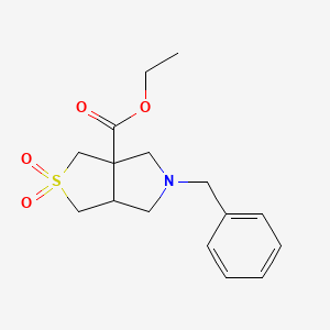 molecular formula C16H21NO4S B2391704 ethyl 5-benzyl-2,2-dioxo-hexahydro-1H-2lambda6-thieno[3,4-c]pyrrole-3a-carboxylate CAS No. 2243507-03-9