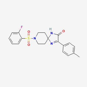8-((2-Fluorophenyl)sulfonyl)-3-(p-tolyl)-1,4,8-triazaspiro[4.5]dec-3-en-2-one