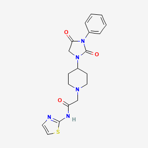 2-(4-(2,4-dioxo-3-phenylimidazolidin-1-yl)piperidin-1-yl)-N-(thiazol-2-yl)acetamide