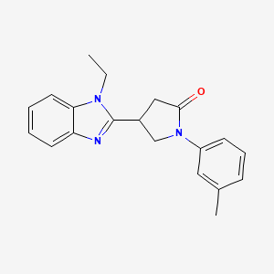 molecular formula C20H21N3O B2391734 4-(1-ethyl-1H-benzo[d]imidazol-2-yl)-1-(m-tolyl)pyrrolidin-2-one CAS No. 578759-95-2