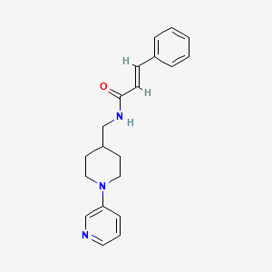 molecular formula C20H23N3O B2391736 N-((1-(pyridin-3-yl)piperidin-4-yl)methyl)cinnamamide CAS No. 2035003-67-7