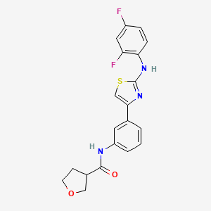 molecular formula C20H17F2N3O2S B2391738 N-(3-(2-((2,4-difluorophenyl)amino)thiazol-4-yl)phenyl)tetrahydrofuran-3-carboxamide CAS No. 1797903-77-5
