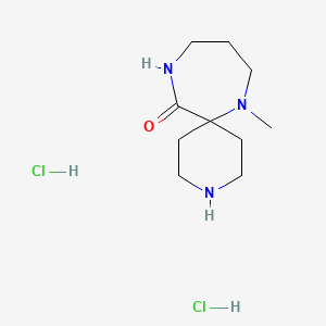 molecular formula C10H21Cl2N3O B2391743 二盐酸-7-甲基-3,7,11-三氮杂螺[5.6]十二烷-12-酮 CAS No. 2095192-17-7