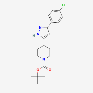 molecular formula C19H24ClN3O2 B2391747 tert-butyl 4-[3-(4-chlorophenyl)-1H-pyrazol-5-yl]piperidine-1-carboxylate CAS No. 1042768-01-3