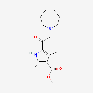 molecular formula C16H24N2O3 B2391752 Methyl 5-[2-(azepan-1-yl)acetyl]-2,4-dimethyl-1H-pyrrole-3-carboxylate CAS No. 670269-82-6