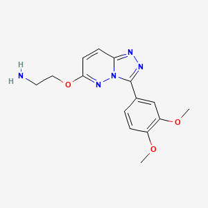 molecular formula C15H17N5O3 B2391753 2-((3-(3,4-Dimethoxyphenyl)-[1,2,4]triazolo[4,3-b]pyridazin-6-yl)oxy)ethanamine CAS No. 1204296-88-7