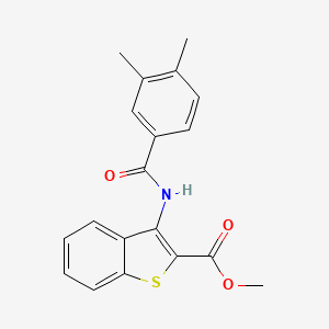 molecular formula C19H17NO3S B2391764 methyl 3-(3,4-dimethylbenzamido)-1-benzothiophene-2-carboxylate CAS No. 477490-45-2