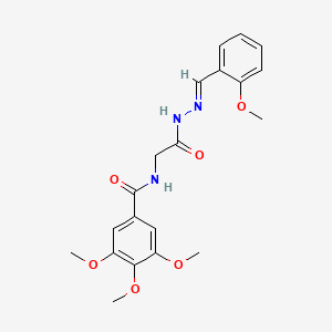 molecular formula C20H23N3O6 B2391772 (E)-3,4,5-trimethoxy-N-(2-(2-(2-methoxybenzylidene)hydrazinyl)-2-oxoethyl)benzamide CAS No. 339273-12-0