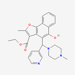 molecular formula C27H29N3O4 B2391785 Ethyl 5-hydroxy-2-methyl-4-((4-methylpiperazin-1-yl)(pyridin-3-yl)methyl)naphtho[1,2-b]furan-3-carboxylate CAS No. 438484-78-7