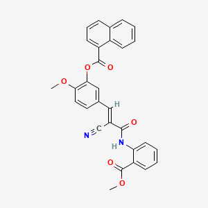molecular formula C30H22N2O6 B2391787 [5-[(E)-2-cyano-3-(2-methoxycarbonylanilino)-3-oxoprop-1-enyl]-2-methoxyphenyl] naphthalene-1-carboxylate CAS No. 380476-20-0