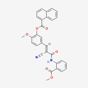 B2391787 [5-[(E)-2-cyano-3-(2-methoxycarbonylanilino)-3-oxoprop-1-enyl]-2-methoxyphenyl] naphthalene-1-carboxylate CAS No. 380476-20-0