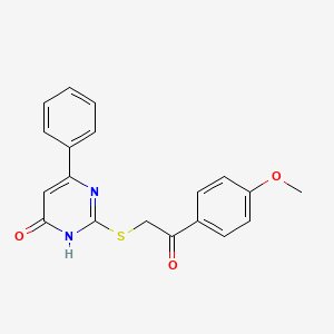 B2391789 2-((2-(4-methoxyphenyl)-2-oxoethyl)thio)-6-phenylpyrimidin-4(3H)-one CAS No. 602290-53-9
