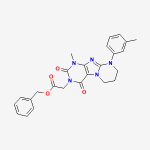 molecular formula C25H25N5O4 B2391794 benzyl 2-[1-methyl-9-(3-methylphenyl)-2,4-dioxo-7,8-dihydro-6H-purino[7,8-a]pyrimidin-3-yl]acetate CAS No. 844834-78-2