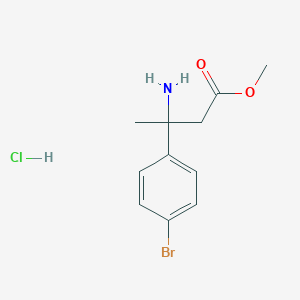 molecular formula C11H15BrClNO2 B2391801 Methyl 3-amino-3-(4-bromophenyl)butanoate hydrochloride CAS No. 2225146-67-6