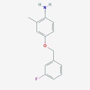 molecular formula C14H14FNO B2391820 4-[(3-Fluorophenyl)methoxy]-2-methylaniline CAS No. 926244-49-7