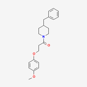 molecular formula C22H27NO3 B2391838 1-(4-Benzylpiperidin-1-yl)-3-(4-methoxyphenoxy)propan-1-one CAS No. 701259-35-0