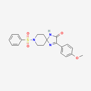 molecular formula C20H21N3O4S B2391842 8-(benzenesulfonyl)-3-(4-methoxyphenyl)-1,4,8-triazaspiro[4.5]dec-3-en-2-one CAS No. 1217057-35-6