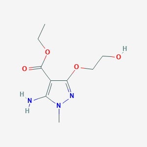 molecular formula C9H15N3O4 B2391845 Ethyl 5-amino-3-(2-hydroxyethoxy)-1-methylpyrazole-4-carboxylate CAS No. 2287286-19-3