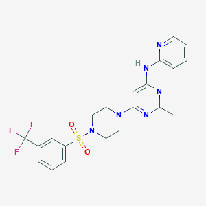 2-methyl-N-(pyridin-2-yl)-6-(4-((3-(trifluoromethyl)phenyl)sulfonyl)piperazin-1-yl)pyrimidin-4-amine