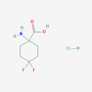 molecular formula C7H12ClF2NO2 B2391849 1-Amino-4,4-difluorocyclohexanecarboxylic acid hydrochloride CAS No. 1430854-20-8