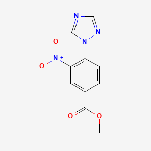 molecular formula C10H8N4O4 B2391854 methyl 3-nitro-4-(1H-1,2,4-triazol-1-yl)benzenecarboxylate CAS No. 167626-49-5