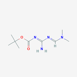 molecular formula C9H18N4O2 B2391860 Tert-butyl (NE)-N-[amino-[(E)-dimethylaminomethylideneamino]methylidene]carbamate CAS No. 2248418-52-0