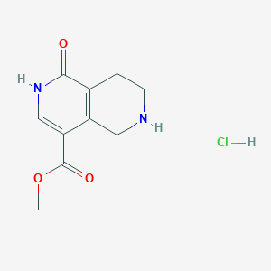 molecular formula C10H13ClN2O3 B2391863 Methyl 1-oxo-5,6,7,8-tetrahydro-2H-2,6-naphthyridine-4-carboxylate;hydrochloride CAS No. 2470438-34-5