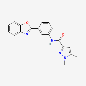 molecular formula C19H16N4O2 B2391866 N-(3-(benzo[d]oxazol-2-yl)phenyl)-1,5-dimethyl-1H-pyrazole-3-carboxamide CAS No. 1013759-45-9