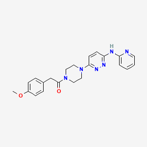 molecular formula C22H24N6O2 B2391941 2-(4-Methoxyphenyl)-1-(4-(6-(pyridin-2-ylamino)pyridazin-3-yl)piperazin-1-yl)ethanone CAS No. 1040647-17-3