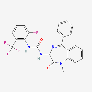 molecular formula C24H18F4N4O2 B2391942 3-[2-fluoro-6-(trifluoromethyl)phenyl]-1-(1-methyl-2-oxo-5-phenyl-2,3-dihydro-1H-1,4-benzodiazepin-3-yl)urea CAS No. 1796891-58-1