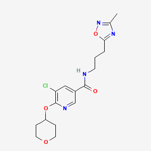 molecular formula C17H21ClN4O4 B2391947 5-chloro-N-[3-(3-methyl-1,2,4-oxadiazol-5-yl)propyl]-6-(oxan-4-yloxy)pyridine-3-carboxamide CAS No. 1904214-39-6
