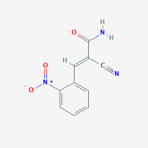 molecular formula C10H7N3O3 B2392003 2-Cyano-3-(2-nitrophenyl)acrylamide CAS No. 75825-37-5