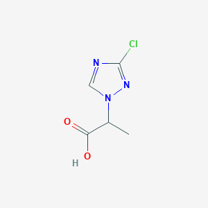 molecular formula C5H6ClN3O2 B2392008 2-(3-chloro-1H-1,2,4-triazol-1-yl)propanoic acid CAS No. 1798730-56-9