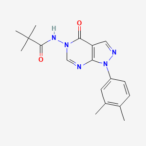 molecular formula C18H21N5O2 B2392011 N-(1-(3,4-dimethylphenyl)-4-oxo-1H-pyrazolo[3,4-d]pyrimidin-5(4H)-yl)pivalamide CAS No. 899737-82-7
