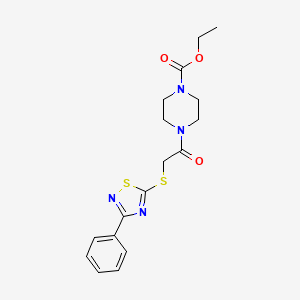 B2392036 Ethyl 4-(2-((3-phenyl-1,2,4-thiadiazol-5-yl)thio)acetyl)piperazine-1-carboxylate CAS No. 864855-91-4