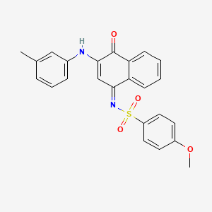 molecular formula C24H20N2O4S B2392077 (NZ)-4-methoxy-N-[3-(3-methylanilino)-4-oxonaphthalen-1-ylidene]benzenesulfonamide CAS No. 518056-05-8