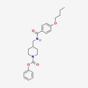 molecular formula C24H30N2O4 B2392086 Phenyl 4-((4-butoxybenzamido)methyl)piperidine-1-carboxylate CAS No. 1234897-15-4
