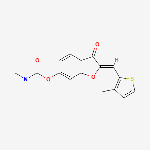 molecular formula C17H15NO4S B2392090 (Z)-2-((3-methylthiophen-2-yl)methylene)-3-oxo-2,3-dihydrobenzofuran-6-yl dimethylcarbamate CAS No. 622794-28-9