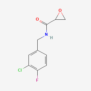 molecular formula C10H9ClFNO2 B2392098 N-[(3-Chloro-4-fluorophenyl)methyl]oxirane-2-carboxamide CAS No. 2411287-54-0