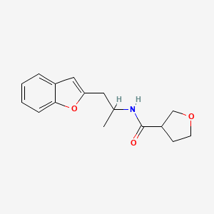 molecular formula C16H19NO3 B2392106 N-[1-(1-benzofuran-2-yl)propan-2-yl]oxolane-3-carboxamide CAS No. 2034222-40-5