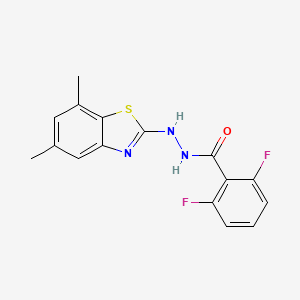molecular formula C16H13F2N3OS B2392110 N'-(5,7-dimethyl-1,3-benzothiazol-2-yl)-2,6-difluorobenzohydrazide CAS No. 851987-65-0