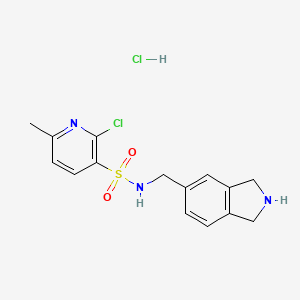 2-chloro-N-[(2,3-dihydro-1H-isoindol-5-yl)methyl]-6-methylpyridine-3-sulfonamide hydrochloride