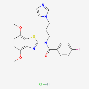N-(3-(1H-imidazol-1-yl)propyl)-N-(4,7-dimethoxybenzo[d]thiazol-2-yl)-4-fluorobenzamide hydrochloride