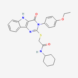 N-cyclohexyl-2-[[3-(4-ethoxyphenyl)-4-oxo-5H-pyrimido[5,4-b]indol-2-yl]sulfanyl]acetamide