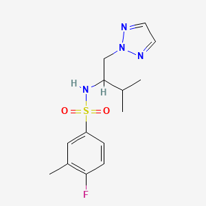 4-fluoro-3-methyl-N-(3-methyl-1-(2H-1,2,3-triazol-2-yl)butan-2-yl)benzenesulfonamide