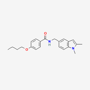 4-butoxy-N-[(1,2-dimethylindol-5-yl)methyl]benzamide