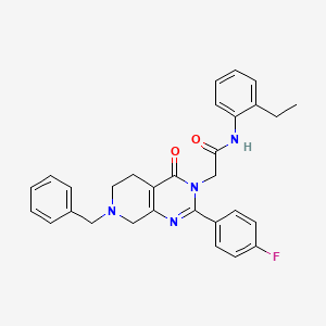 2-[7-benzyl-2-(4-fluorophenyl)-4-oxo-6,8-dihydro-5H-pyrido[3,4-d]pyrimidin-3-yl]-N-(2-ethylphenyl)acetamide